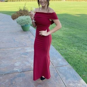 Off the shoulder red dress